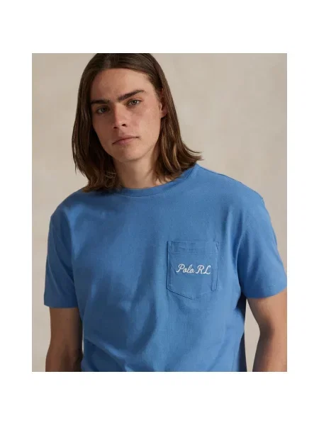 Koszulka polo Polo Ralph Lauren z dżerseju niebieska