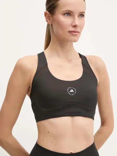 Спортен сутиен adidas by Stella McCartney TruePurpose с изчистен дизайн черно