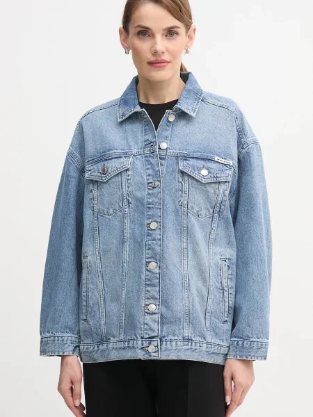 Dkny geacă jeans de tranziție albastru