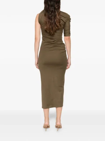Rochie maxi Jacquemus drapată de costum verde