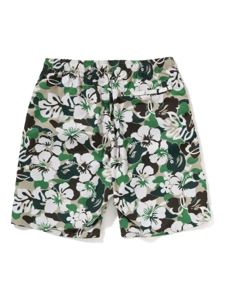 Slip de baie A Bathing Ape® cu model floral cu imagine negru