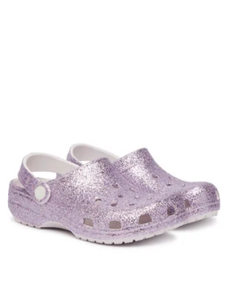 Crocs Papucs Classic Chunky Glitter Clog K lila
