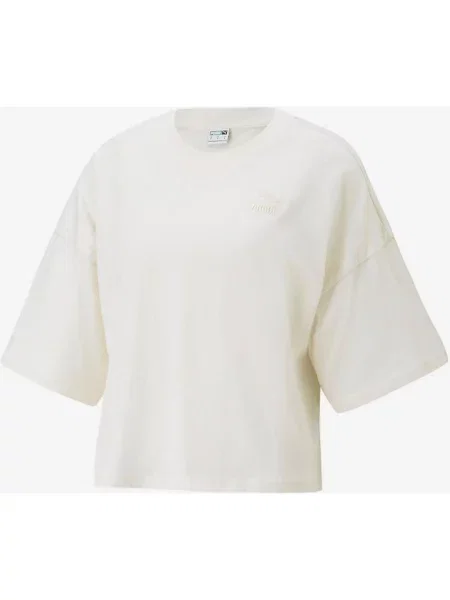 T-shirt Puma Classics Oversize z krótkim rękawem Kremowy XL biały