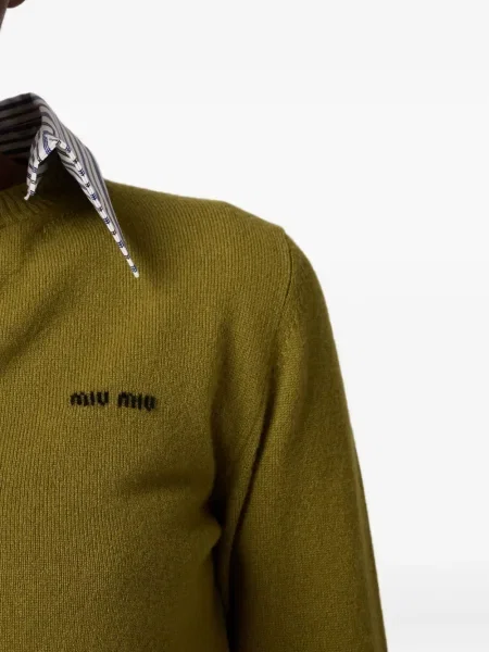 Кашмирена жилетка Miu Miu зелено