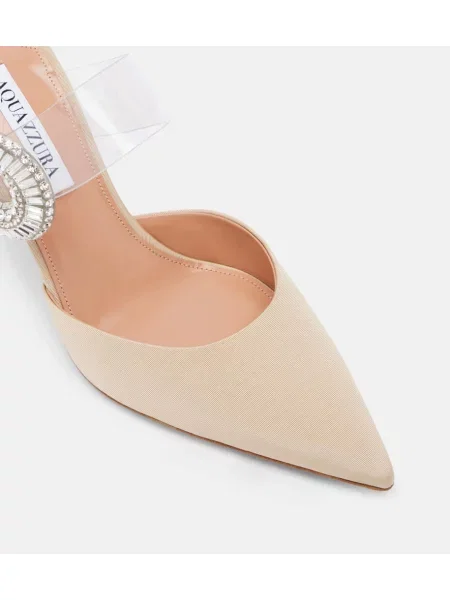 Krištáľové mules Aquazzura béžová