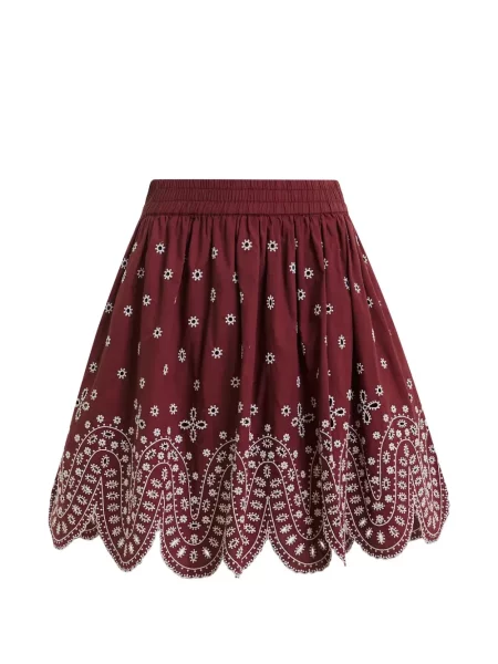 Haftowana spódnica mini Essentiel Antwerp czerwona