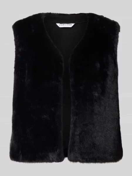 Kamizelka o kroju regular fit ze sztucznego futra w jednokolorowy design Zabaione czarna