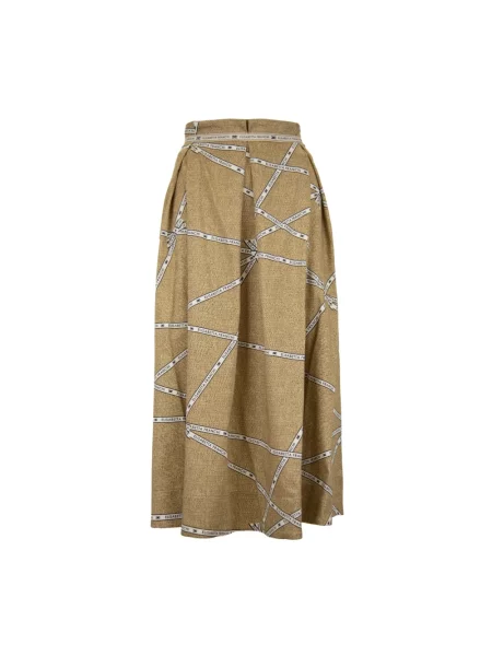 Spódnica plisowana Elisabetta Franchi do kolan beżowa