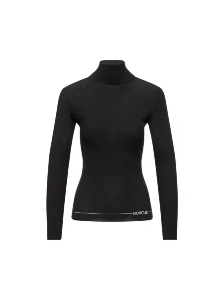 Sweter z golfem Moncler czarny