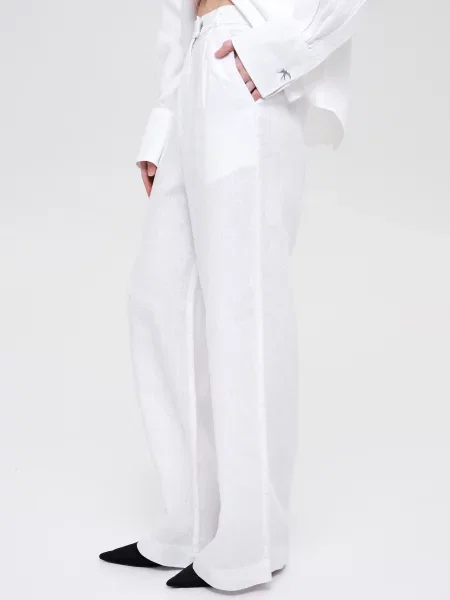 Лляні Штани GNIZDO білий