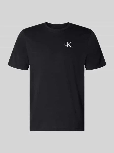 T-shirt o kroju regular fit z nadrukiem z logo Calvin Klein Jeans czarna