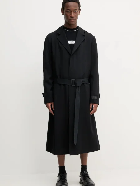 Kaput Maison Margiela za muškarce za prijelazno razdoblje crna