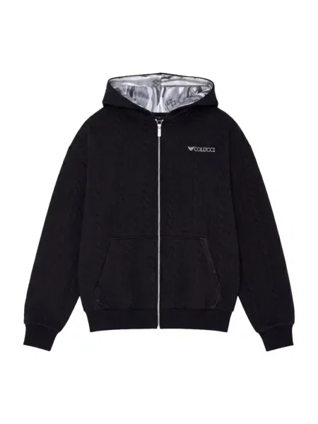 Bluza z kapturem Carlo Colucci z kapturem czarna