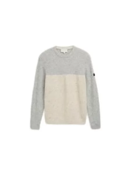 Sweter z dzianiny kroju regular fit z mieszanki bawełny Tom Tailor biały