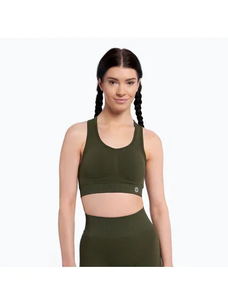 Спортен сутиен Gym Glamour push up тъмнозелен зелено
