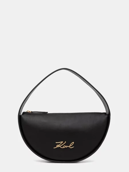 Karl Lagerfeld torebka rogal skórzana K/SIGNATURE czarna