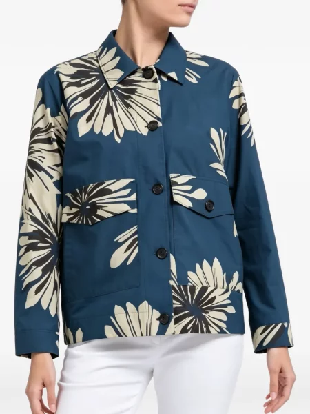 Cămașă Brunello Cucinelli cu model floral cu imagine albastru