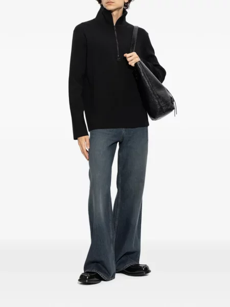 Pulover Courreges cu guler de stand-up negru