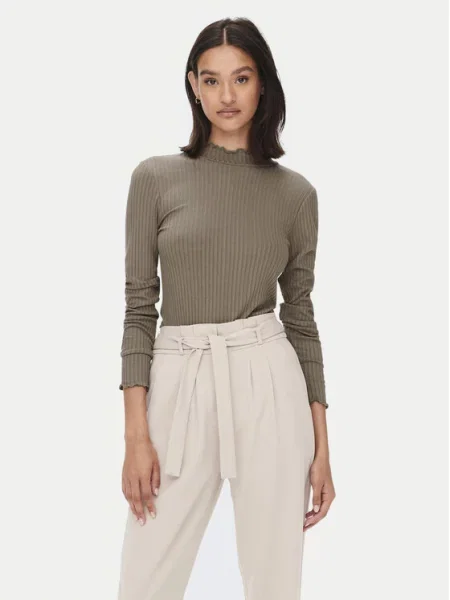 JDY Tričko Fransiska brokátová hnědé