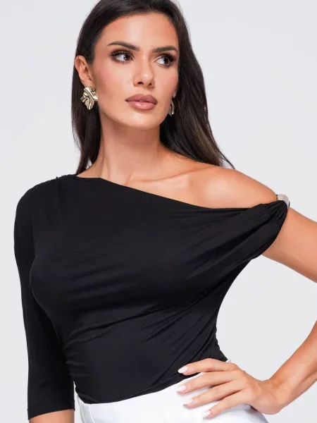 Bluză Ombre asimetrică negru