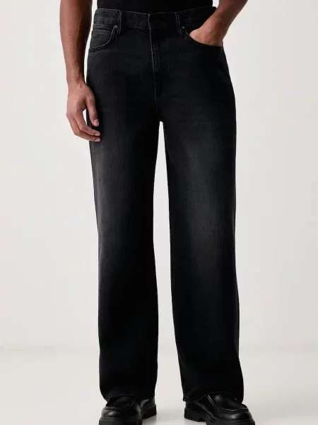 AllSaints blugi wide leg pentru bărbați LENNY negru