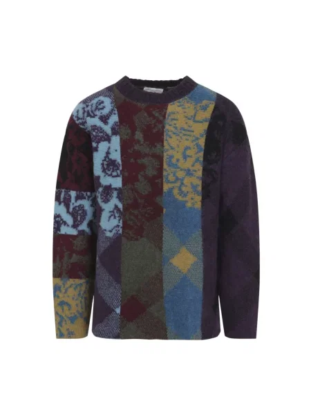 Sweter Dries Van Noten fioletowy