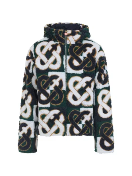 Geacă Casablanca din fleece cu glugă verde
