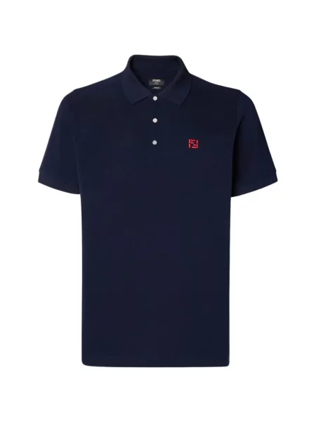 Tricou polo Fendi cu autograf albastru