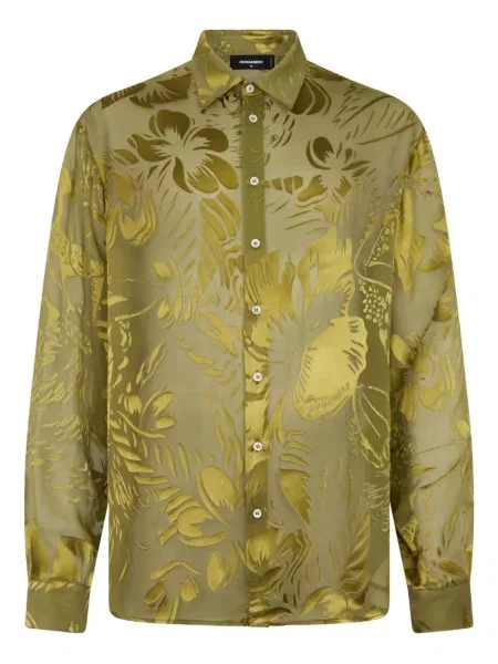 Cămașă Dsquared2 cu model floral verde