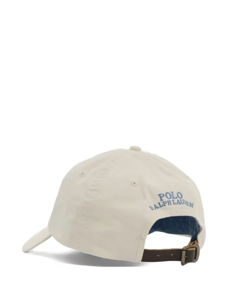 Krótka czapka z daszkiem Polo Ralph Lauren z twillu z nadrukiem brązowa