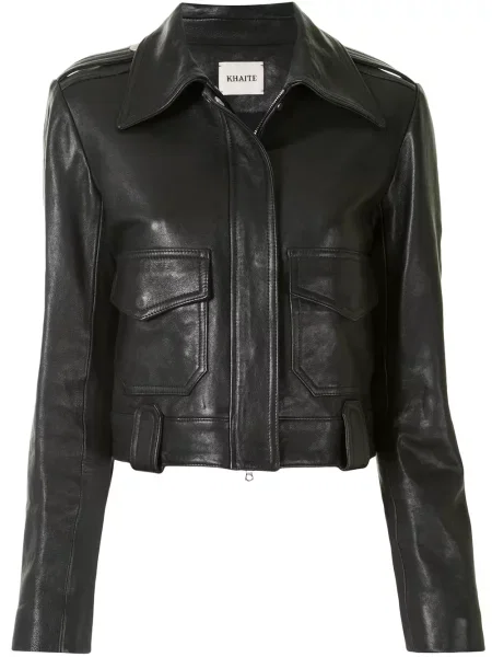 Geanta de piele Khaite negru