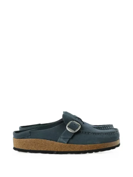 Papuci tip mules Birkenstock din piele de căprioară albastru