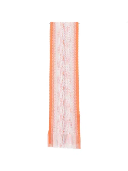 Fular Missoni cu franjuri portocaliu
