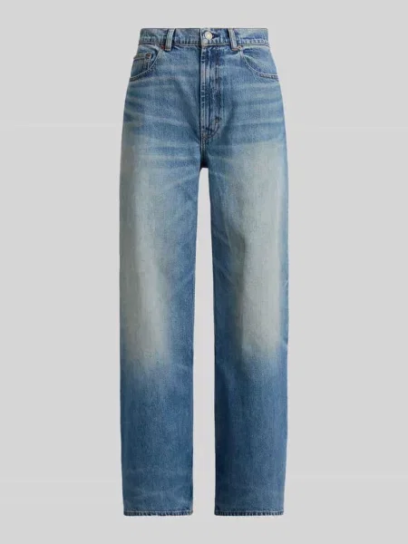 Jeansy o kroju relaxed fit z czystej bawełny 5 kieszeni Polo Ralph Lauren niebieskie