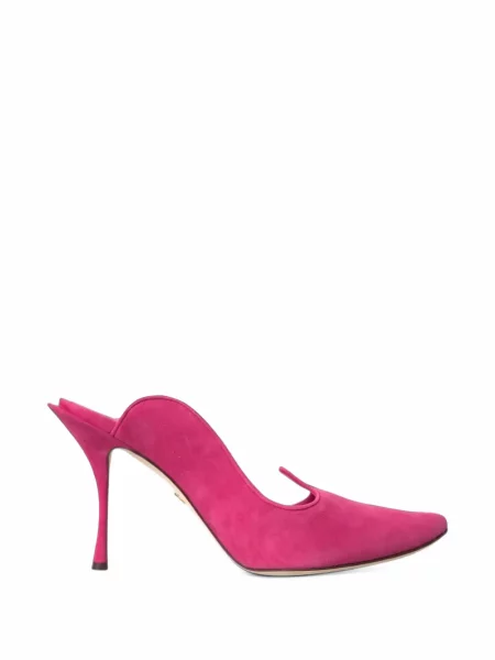 Papuci tip mules Dolce & Gabbana din piele de căprioară roz