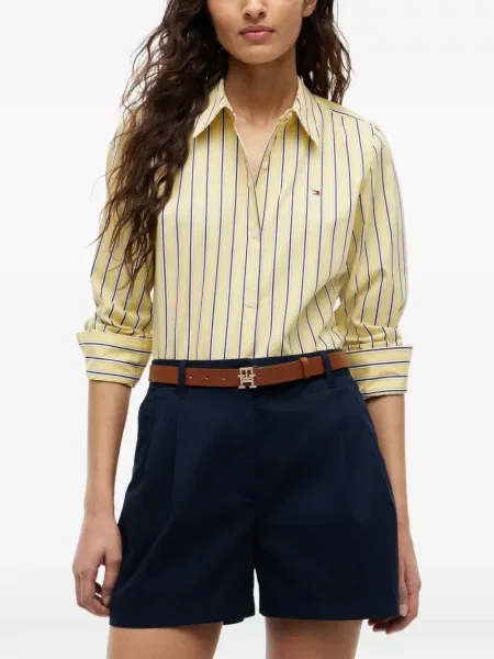 Lung cămașă Tommy Hilfiger cu dungi galben