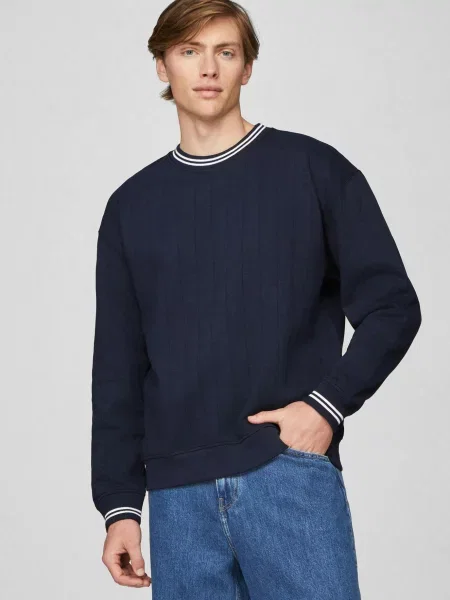 Жаккардовый свитшот Tommy Jeans в полоску синий