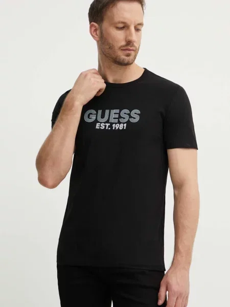 Klasszikus póló Guess fekete