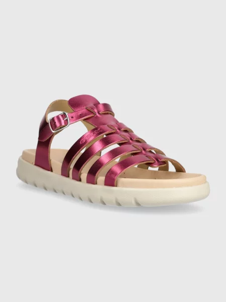Geox Dječje kožne sandale SANDAL SOLEIMA ljubičasta