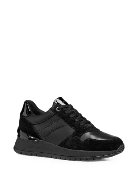 Sneakerși Geox cu model piele de șarpe negru
