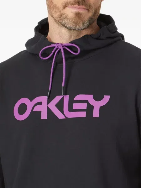 Majica s kapuljačom Oakley s printom crna