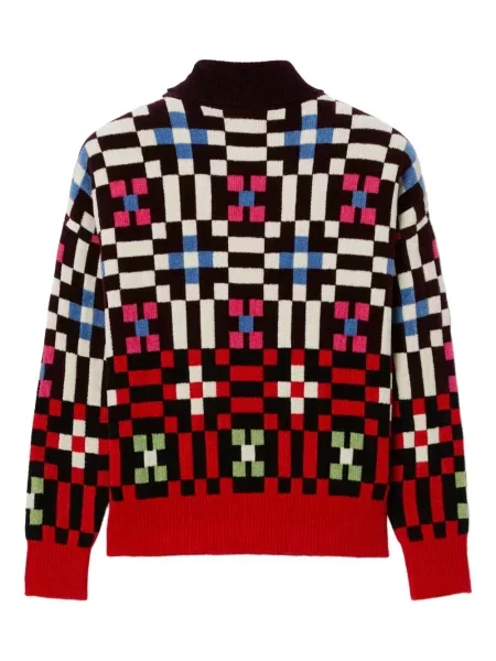 Pulover La Doublej cu imprimeu geometric roșu