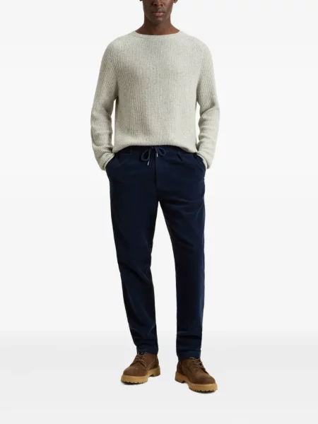 Pantaloni Woolrich plisate albastru
