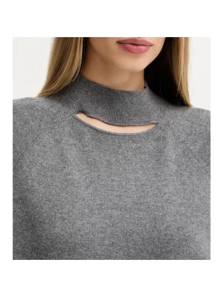 Boss Zestaw Flalina: Sweter Z Wycięciem I Sukienka Satynowa grau szara