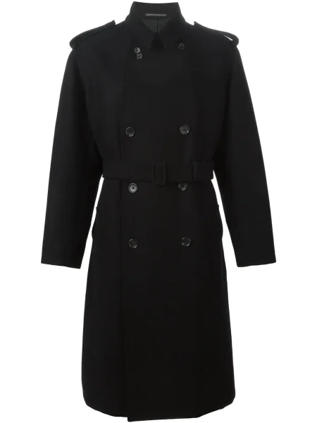 Trenčkot Yohji Yamamoto Pre-owned černý
