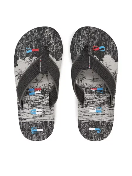 Žabky Tommy Jeans Elevated Beach Sandal black černé