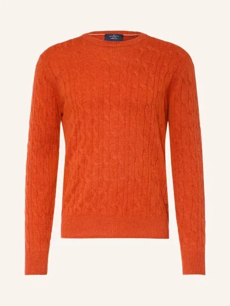 Hackett London Sweter orange pomarańczowy