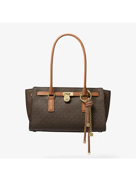 Torebka Michael Michael Kors z logo skórzana brązowa