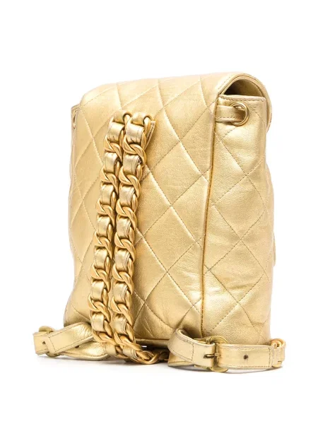 Stahovací šňůrka batoh Chanel Pre-owned zlatý