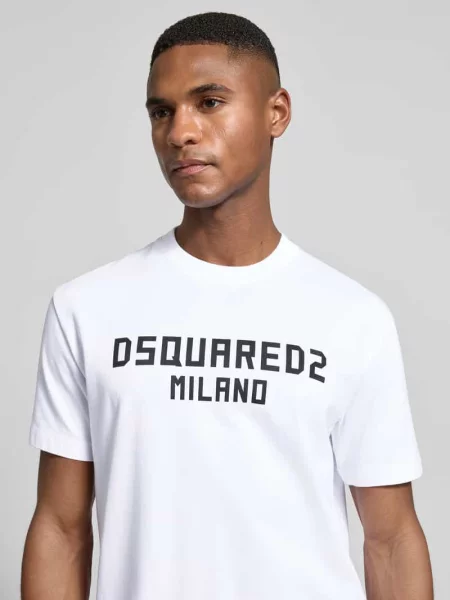 T-shirt o kroju cool fit z czystej bawełny Dsquared2 biała
